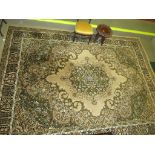 WILTON WOODWARD GROSVENOR BEIGE GROUND ARABESQUE PATTERN RUG (366 CM X 274 CM)