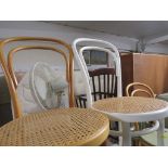 THREE BENTWOOD CHAIRS WITH CANE SEATS
