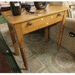 SMALL RUSTIC PINE SINGLE DRAWER SIDE TABLE