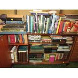 SIX SHELVES OF FICTION AND REFERENCE BOOKS