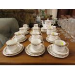 ROYAL KENT GOLDEN GLORY PATTERN TEA SERVICE INCLUDING CUPS, SAUCERS, TEAPOT, ETC