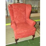 SHERBORNE WINGBACK ARMCHAIR IN HENDON TERRACOTTA UPHOLSTERY