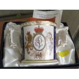 ROYAL CROWN DERBY GOVIERS OF SIDMOUTH LIMITED EDITION LOVING CUP COMMEMORATING 50TH WEDDING