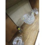 FIVE ITEMS OF CUT GLASS INCLUDING DRESSING TABLE JAR AND BOWLS