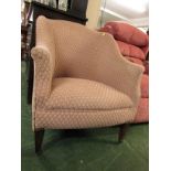 SMALL PINK UPHOLSTERED TUB ARMCHAIR