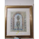 FRAMED AND GLAZED PRINT OF WINDOW INTERIOR