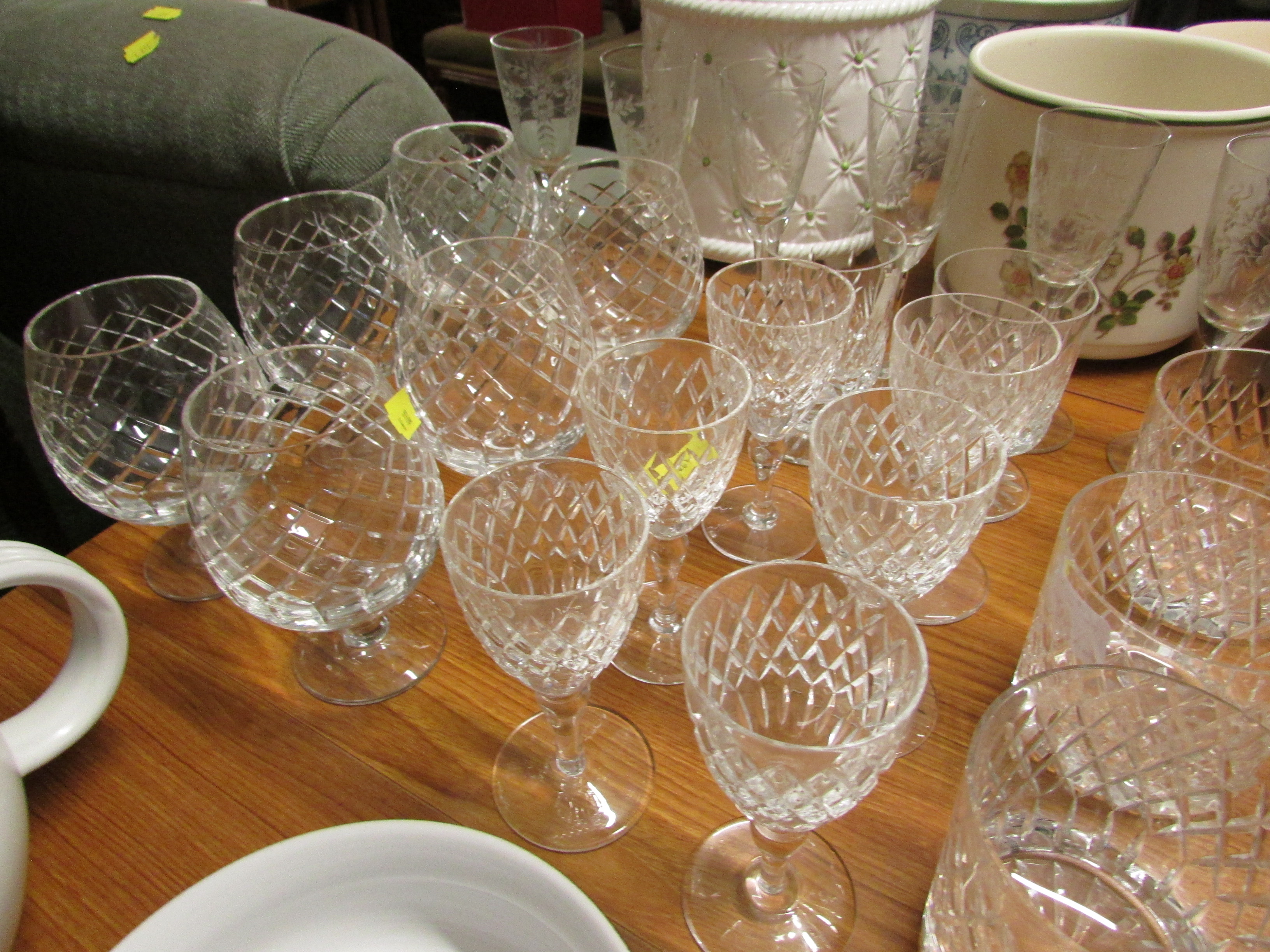 CUT GLASS DRINKING GLASSES INCLUDING ROYAL BRIERLEY BRANDY GLASSES, TUMBLERS AND SMALL WINE GLASSES - Image 2 of 4