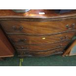 REPRODUCTION MAHOGANY VENEERED FOUR FRONTED CHEST