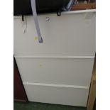 WHITE MELAMINE THREE-DRAWER CHEST