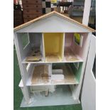 A RESTORATION PROJECT DOLLS HOUSE WITH TWO OPENING SIDE HATCHES, INCLUDING STAIRS AND OTHER