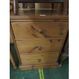 PINE THREE-DRAWER BEDSIDE CHEST
