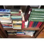 TWO SHELVES OF FICTION AND REFERENCE BOOKS