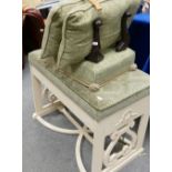 Modern upholstered stool: matching foot stool & cushions