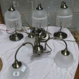 Modern lustre effect ceiling lamp: & matching table lamps(4)