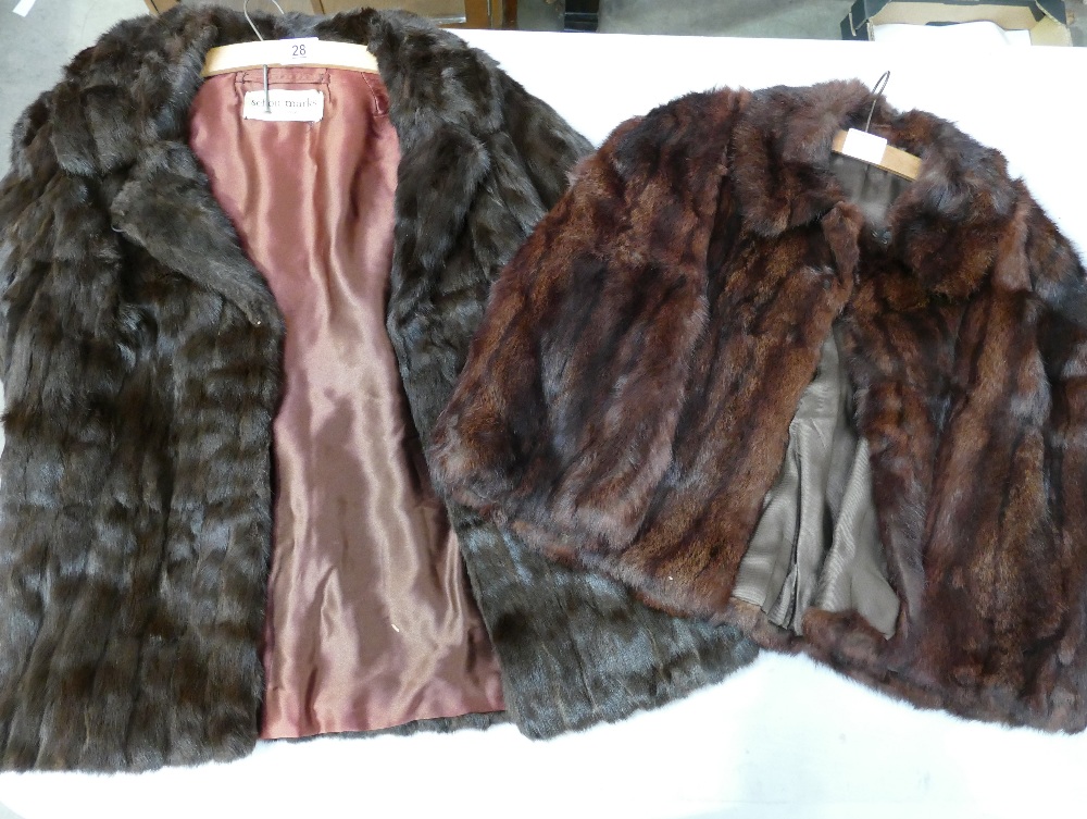 Two child sized mink jackets (2)