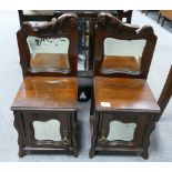 mahogany Dressing table top cupboards: together with similar wall mirror(3)