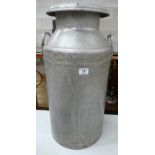 Galvanized Metal Milk Churn: with lid