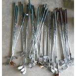 A collection of vintage golf clubs, putters and drivers: to include Haig Ultra, Pingeeker,