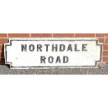 1920s cast iron Street Sign: Vintage cast iron street sign ''Northdale Road'',