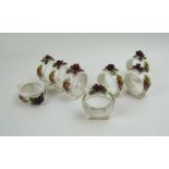 Royal Albert Old Country Roses: Unused made in England items. Set of 8 floral napkin rings (8).