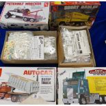 Amt branded 1-25 hobby kits: To include Peterbilt Wrecker, short hauler, dc9964b dump truck,