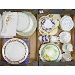 A mixed collection of items to include: Floral decorated part tea set,