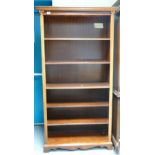Modern Mahogany Library Style 5 shelf open bookcase: