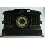 Ebonised wood decorative Mantle clock: