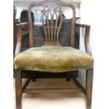 Georgian Harp back oak Nursing chair: