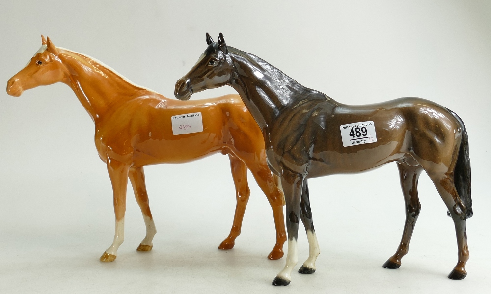 Two large Beswick race horses: Model 156