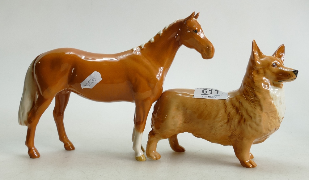 Beswick Corgi 1299B & Palomino Huntsman'