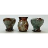 Three Welsh Ewenny Studio pottery Vases: