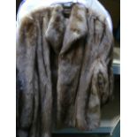 Brown Mink fur stroller : silk lined wit