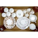 A mixed collection of tea ware to include: Duchess Bramble Rose tea set, Wedgwood Corintian coffee
