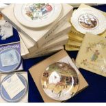 A collection of Royal Worcester & Coalport boxed Christmas plates: together with 2 Wedgwood