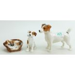 Beswick large Jack Russell Terrier: togtehr with Royal Doulton seconds figures Dog with Slipper