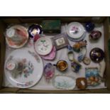 A mixed collection of items to include Pendelfin rabbit figures: Wedgwood Kutani Crane plate,