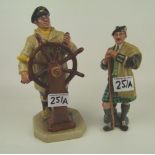 2 Royal Doulton character figures: The Laird HN2361 and The Helmsman HN2499 (seconds)