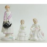 Royal Doulton lady figures: Julie HN2995, Amanda HN2996 and Polly Put The Kettle On HN3021 (3)