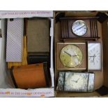 A mixed collection of items to include: Mid Century Mantle Clocks, boxed cutlery sets etc ( 2