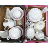 A Large Collection of Johnson Bros Madison pattern floral decorated Ironstone Dinnerware: (2 trays)