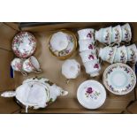 A mixed collection of items to include: Hammersley Strawberry ripe teapot, floral decored Royal