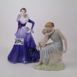 Coalport Ladies of Fashion figure - Anne; Wedgwood figure Tenderness (from the Classical