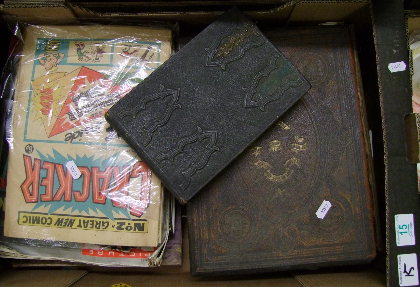 A Victorian photo album: to contain approx 30 seperate portraits plus several vintage 78's in