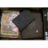 A Victorian photo album: to contain approx 30 seperate portraits plus several vintage 78's in