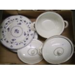 Wedgwood white coffee ware: Queensware sauce boat, jasperware jug and vase, Royal Doulton Yorktown