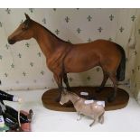 Beswick Red Rum on Plinth: together with Beswick donkey(2)