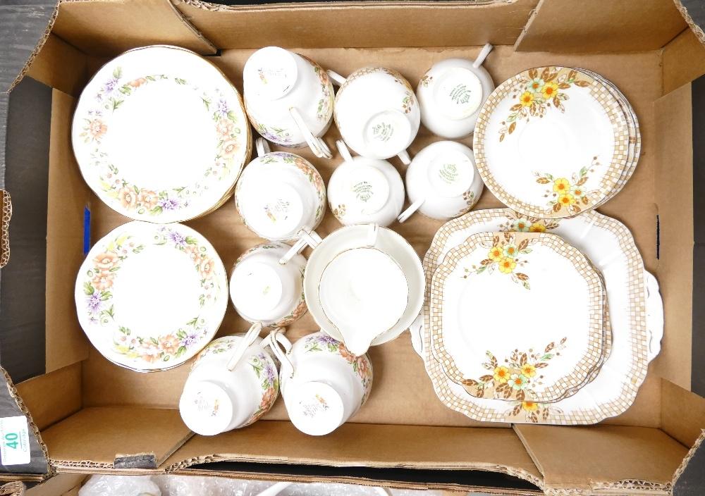 A mixed collection of tea ware to include: Duchess Country Side & Melba floral decorated part tea