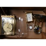 A collection of Brass and Brass effect Mantle and Carriage Clocks: