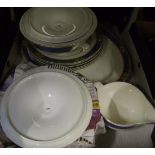 A mixed collection of items to include: Royal Swan & Crown Ford floral Decorated dinner ware: to